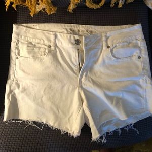 White AE jean shorts